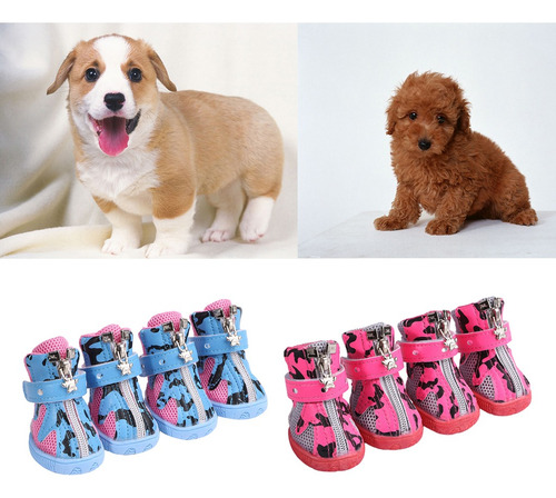 Imagen 3 de 6 de 4pcs Anti Skid Botas Zapatos Para Perros Mascotas