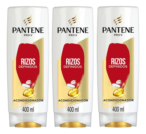 3 Acondicionador Pantene Pro V Rizos Definidos 400ml