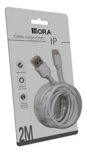 Cable Cargador Para iPhone (2 Metros) Color Blanco