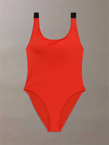 Traje De Baño Naranja Calvin Klein Con Logo Para Mujer