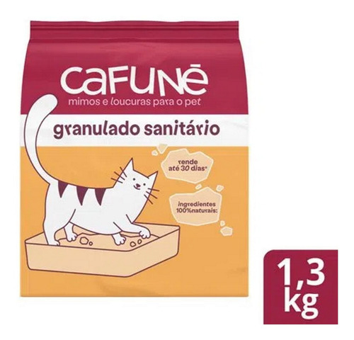 Areia Sanitária Granulada Para Gatos Cafuné 1,3 Kg Unidade