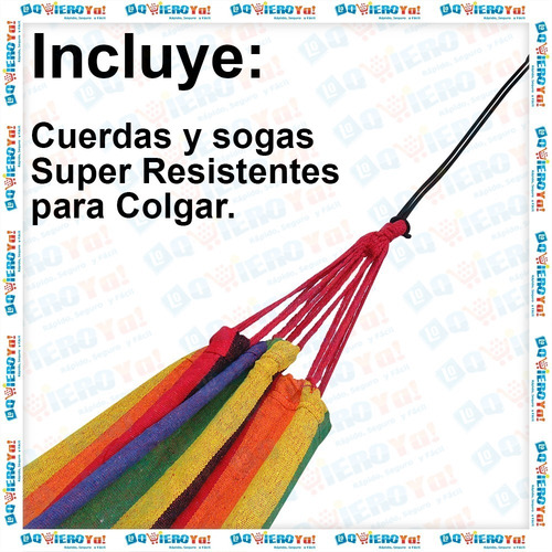 Imagen 6 de 10 de Hamaca Paraguaya Resistente Jardín 220cm X 100cm + Bolso