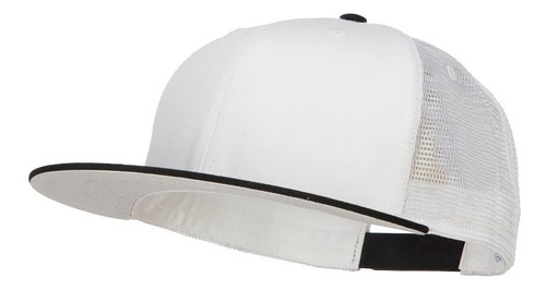 Gorra Trucker Premium Flat Bill Size - Negro Blanco Osfm