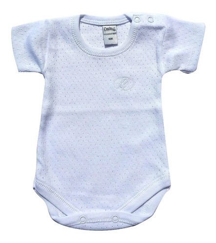 Imagen 1 de 4 de Body Bebe Jersey Calado Manga Corta 100 % Algodón