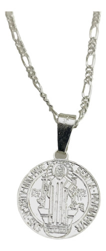 Collar Medalla San Benito Abad Plata Ley.925(cadena+medalla)