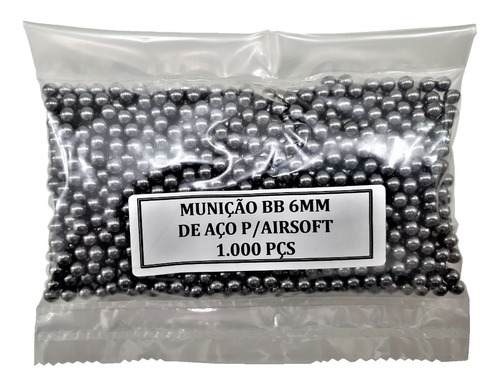 Imagem 1 de 1 de Bbs Munição Esfera Aço 1.000 Rounds 6mm