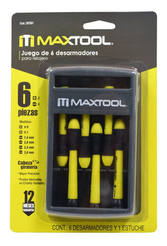 Juego De 6 Desarmadores Para Relojero Maxtool 307501