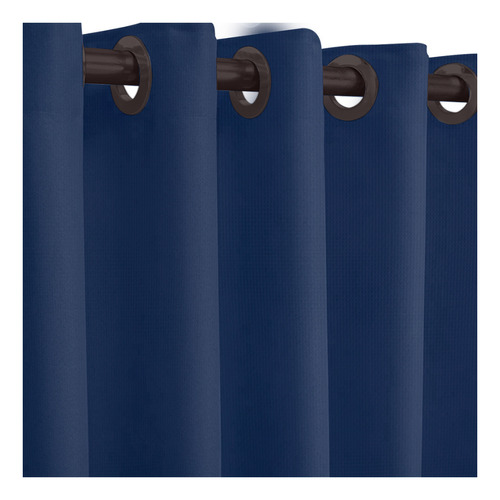Cortina Blackout 1,80 X 2,80 Corta Luz Bloqueia Calor Cor Azul-escuro