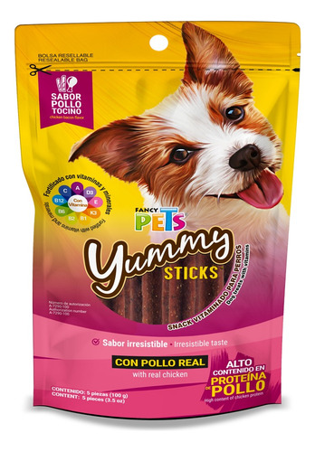 Premios Perro Yummy Sticks Premios Sabores (5 Pz) 100 Gr