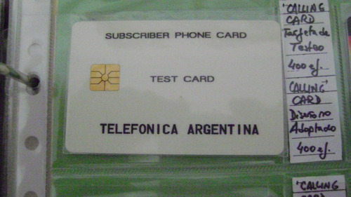 Subscriber Phone Card Tarjeta Telefonica De Argentina Testeo