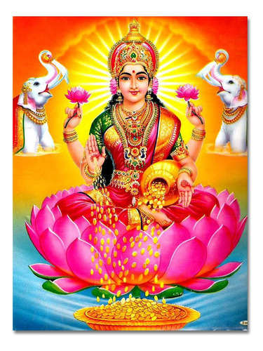 Poster Lámina Decorativa Lakshmi Hinduismo Mod2