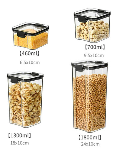 Imagen 4 de 5 de Set Contenedor Hermetico Plastico Con Cierre Fácil Ho472