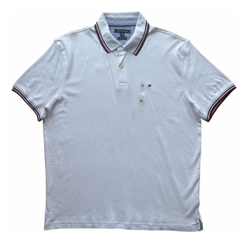 Camiseta Tipo Polo Tommy Hilfiger Hombre F074 Talla Xl Blnco