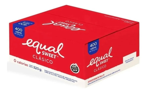 Pack 10 Cajas Equalsweet Clásico X 400 Sobres  