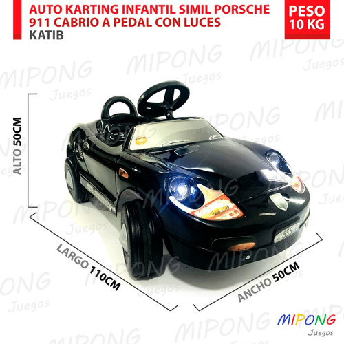 Imagen 6 de 9 de Karting A Pedal Auto Modelo Tipo Porsche R. Con Luz