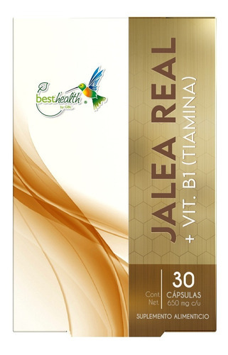 Jalea Real + Vit. B1 (tiamina) 30 Cápsulas Best Health Sabor Sin Sabor