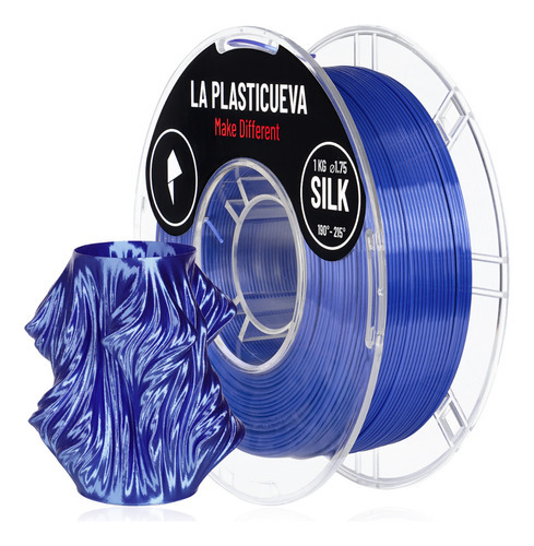 Silk 1.75 1kg Filamento Seda 3d Premium Color Azul Noche