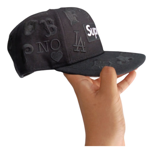 Gorra Plana All Over Black Supre(edición Especial) Negro 7