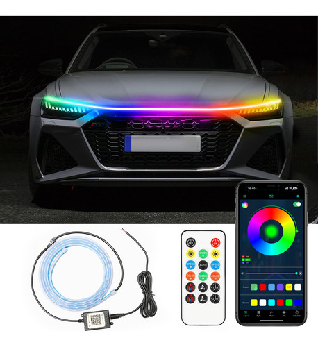 Jushope Tiras De Luz Led Para Capo De Automovil De 71 Pulgad