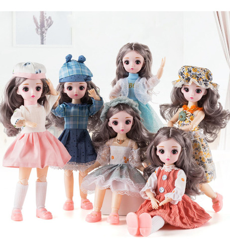 1/6 Bjd Boneca Kawaii Com Roupas Outfit Sapatos Laranja