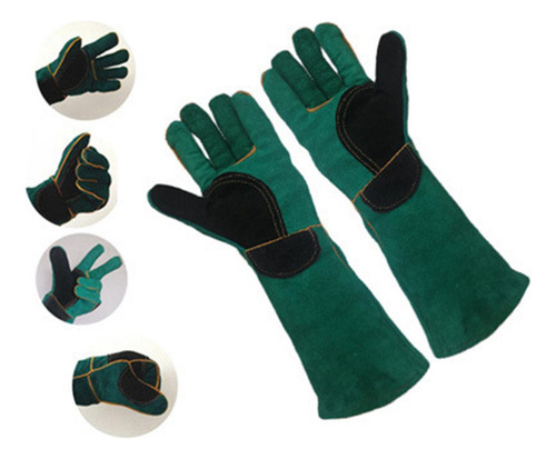 R Guantes Largos Antimordida Para Manipulación De Verde Y Xl