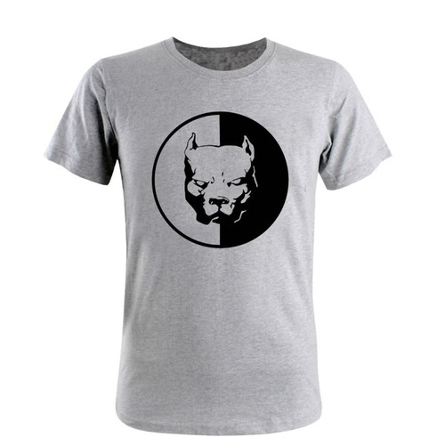 Remera De Hombre Cara Perro Pitbull Diseño Ying Yang