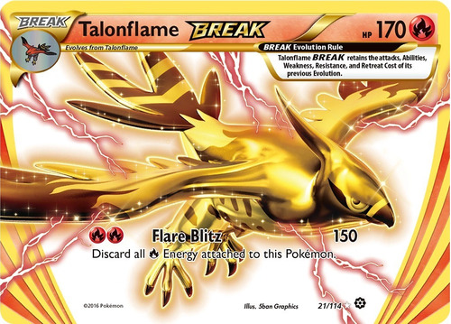 Cartas Pokemon Talonflame Break 21/114 Steam Siege Sts