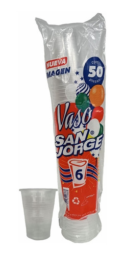 50 Vasos Desechables #6 De Plástico 6 Onzas 177ml