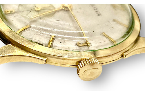 Hermoso Reloj Bulova Clásico Año 1957 Baño Oro 10k Funciona Negro Oro Blanco (Usado)