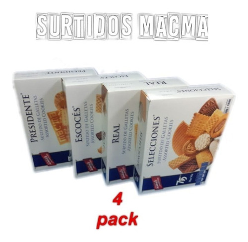 4 Paquetes  De Galleta Macma Surtidos 