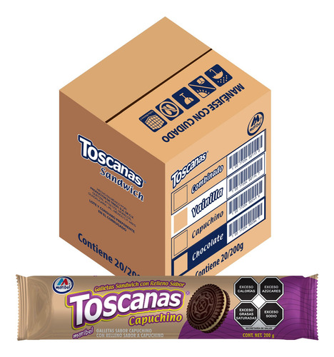 Galletas Sandwich Toscana Maribel Capuchino Caja 20pz 200g