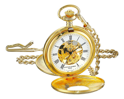 Charles-hubert, Paris - Reloj De Bolsillo Mecanico Chapado E