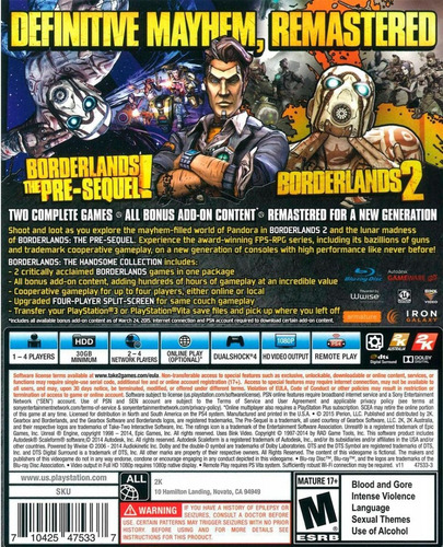 Imagen 2 de 8 de Borderlands The Handsome Collec. Ps4 Fisico/ Mipowerdestiny