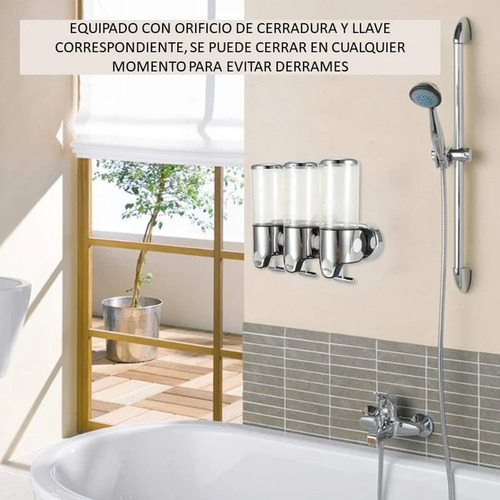 Dispensador De Baño Para Champú Jabon Y Acondicionador
