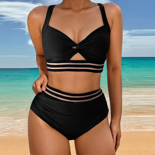 Bikini T20 Soft Con Correa Sin Espalda De Color Liso Para Mu