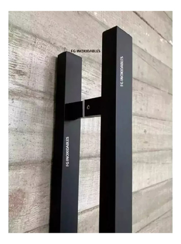 Jaladera Cuadrada Negra Inoxidable Tipo H 150 Cm Para Puerta