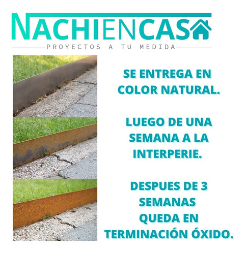 Imagen 4 de 10 de Flejes Canteros Chapa Para Bordes Y Caminos 3u De 100x6.5cm