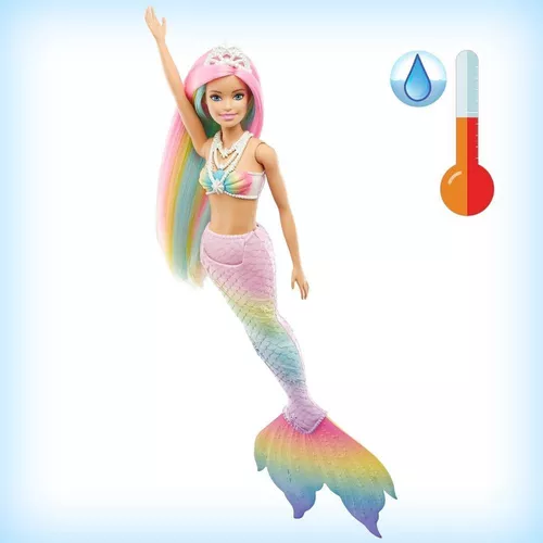 Barbie Dreamtopia Sereia Arco Íris Muda Cor - Mattel GTF89 - UPA STORE