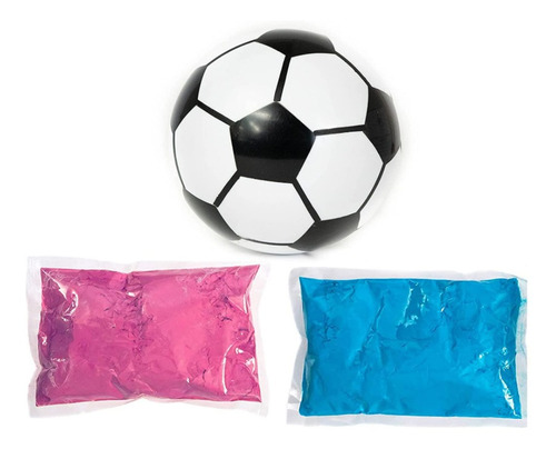 Imagen 1 de 10 de Balón De Revelación De Género Fútbol Azul Y Rosa Fiestas Sex
