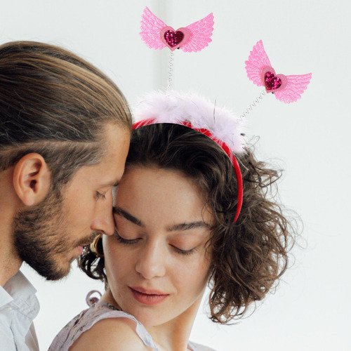 2 Diademas Con Forma De Corazón Con Purpurina Para Decoració