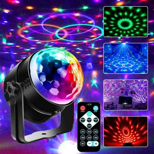 Bola Disco Luces Led 7 Modo Navidad 6w Rgb