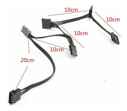 3 Cables De Fuente De Alimentación De 4 Pines Ide A 5 Puerto