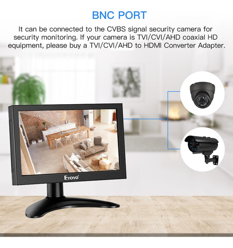 Monitor Lcd Eyoyo 7 Hdmi Ips 1280x800 16:10 Vga Av