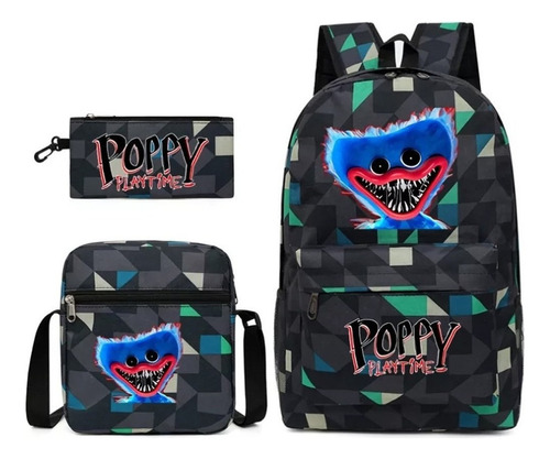 Mochila Com Accesorios Poppy Playtime Huggy Wuggy 3 Set