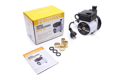 Imagen 5 de 5 de Bomba Presurizadora Centrifuga Femmto Elevadora Altura Presion 9 Metros Agua Negro Bp30l-9m Automatico O Manual 100w 2 Baños