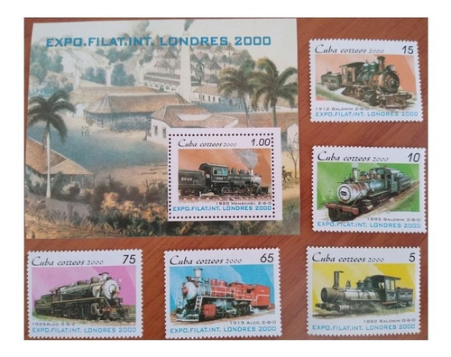Imagen 1 de 3 de Estampillas Cuba Expo Filatélica Internacional Londres 2000