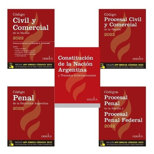 Imagen 1 de 5 de Codigo Civil Y Com + Procesal + Penal + Procesal Penal 