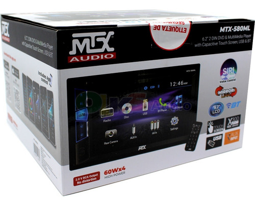 Autoestereo Pantalla 6.2´ Mirrorlink Siri 6 Rca 2v Mtx-580ml