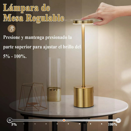 Lámpara De Mesa Con Touch Recargable Usb Led Decorativas