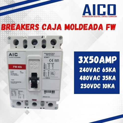 Breaker Industrial Tipo Fi Ehd Ed Fd 3*50amp 690v Aic